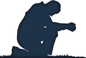 Man Praying clip art drawing