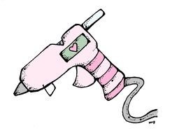Hot Glue Gun as a graphic illustration