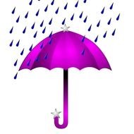 Rain With Umbrella darwing
