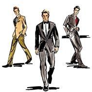 drawings of men in suits