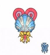 fantasy colorful sea shell, drawing