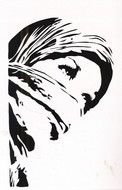 Woman Face Stencil drawing