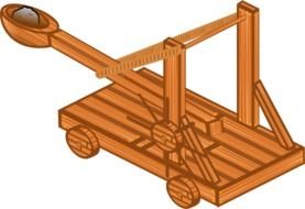 Cartoon medieval Catapult, drawing
