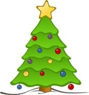 Christmas Tree with yellow star drawing