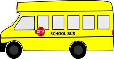 painted yellow school bus on a white background