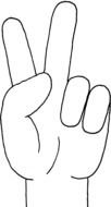 Hand Peace Sign Clip Art drawing