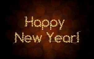 Happy New Year text 2015 drawing