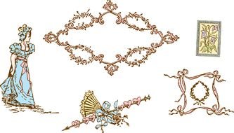 Vintage Victorian things clipart