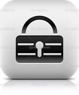 Clipart Padlock Icon Web Sign Series In A Stone Style Rounded Square