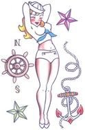 Sailor Pin Up Girl drawing
