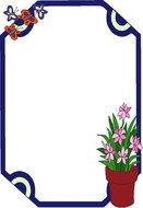 Clip art of Butterfly And Flower Border