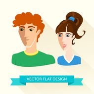Clip art of man and girl