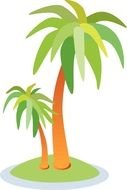 green exotic Palm Tree drawing