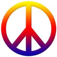 painted rainbow peace sign