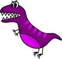 cartoon purple dinosaur with sharp teeth