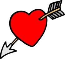 Heart With Arrow Through drawing