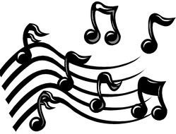 musical notes in rows