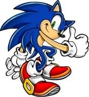 drawing of sonic from a computer game