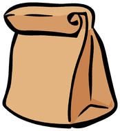 Clip art of Brown lunch Bag