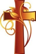 Christian cross and plant
