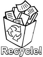 Black and white drawing of Recycle! clipart