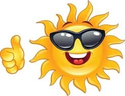 picture of happy sun in sunglasses