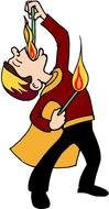 Circus fire man drawing
