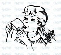 Girl Drinking Water Clip Art N2