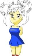 Cartoon blonde Girl drawing