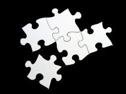 Puzzle Pieces, black and white