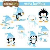 Snow Penguin Clip Art drawing