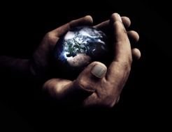 Earth in the hands