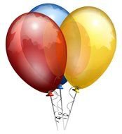 three colorful balloons for clipart