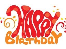 happy birthday red text drawing