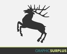 graphic black silhouette of a deer