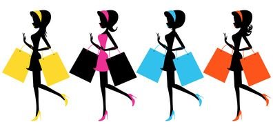 girls after shopping as a graphic illustration