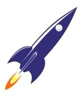 blue Cartoon Rocket Ship Clip Art drawing