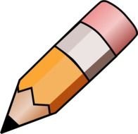 big pencil on a black background as a picture for clipart