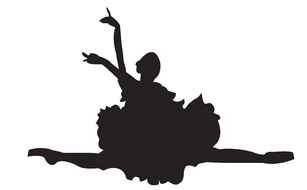 Black silhouette of the ballet dancer clipart
