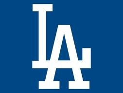 LA white Dodgers Logo drawing