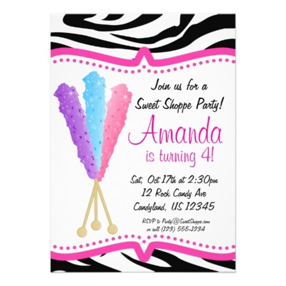 Candy Party Invitation Free