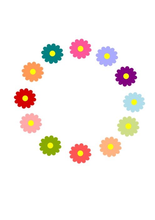 Rainbow Flower Clip Art