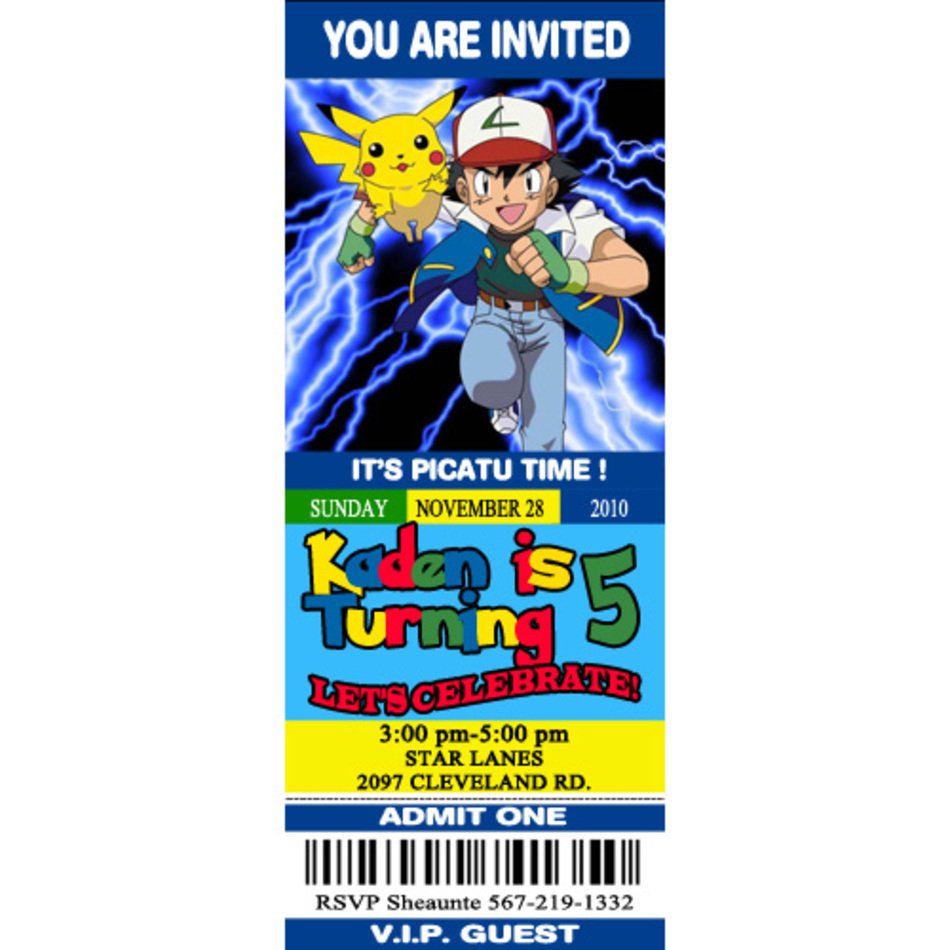 Ticket Birthday Invitations