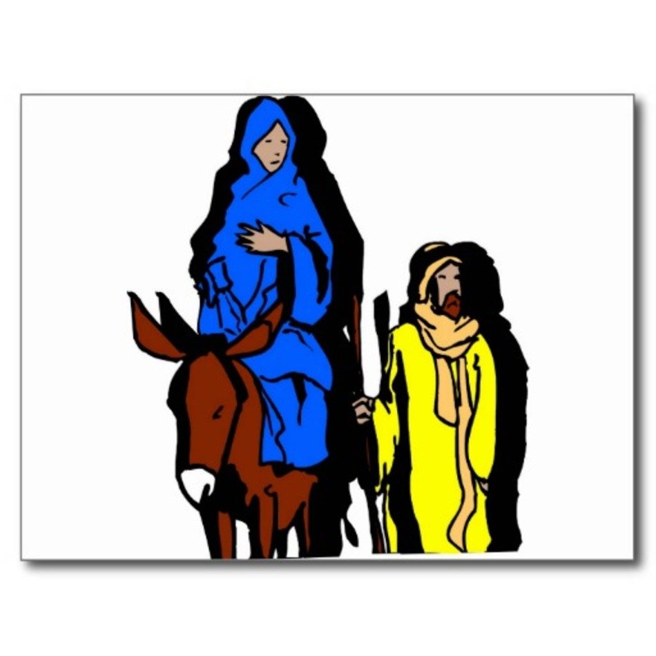 Mary And Joseph On A Donkey Clip Art