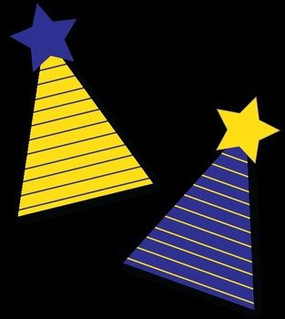 Blue amp Gold Striped New Years Hats