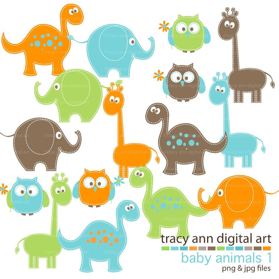 clipart with dinosaurs and owls