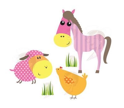 Baby Farm Animals Clipart Cute Animal By May PL Digital Art $9