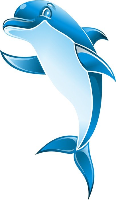 cartoon blue dolphin
