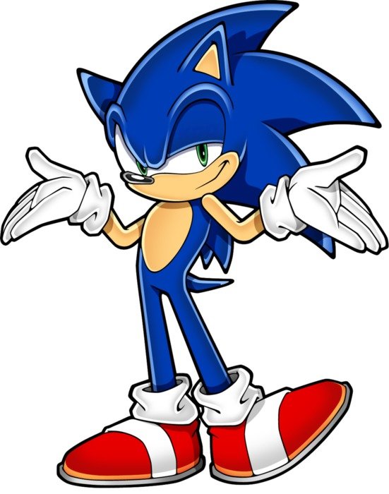 Sonic The Hedgehog with wide open hands, Fan Art free image download