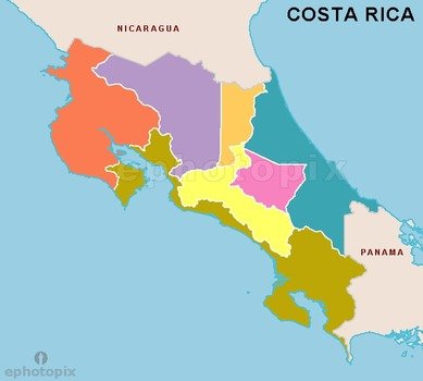 Costa Rica Map Outline